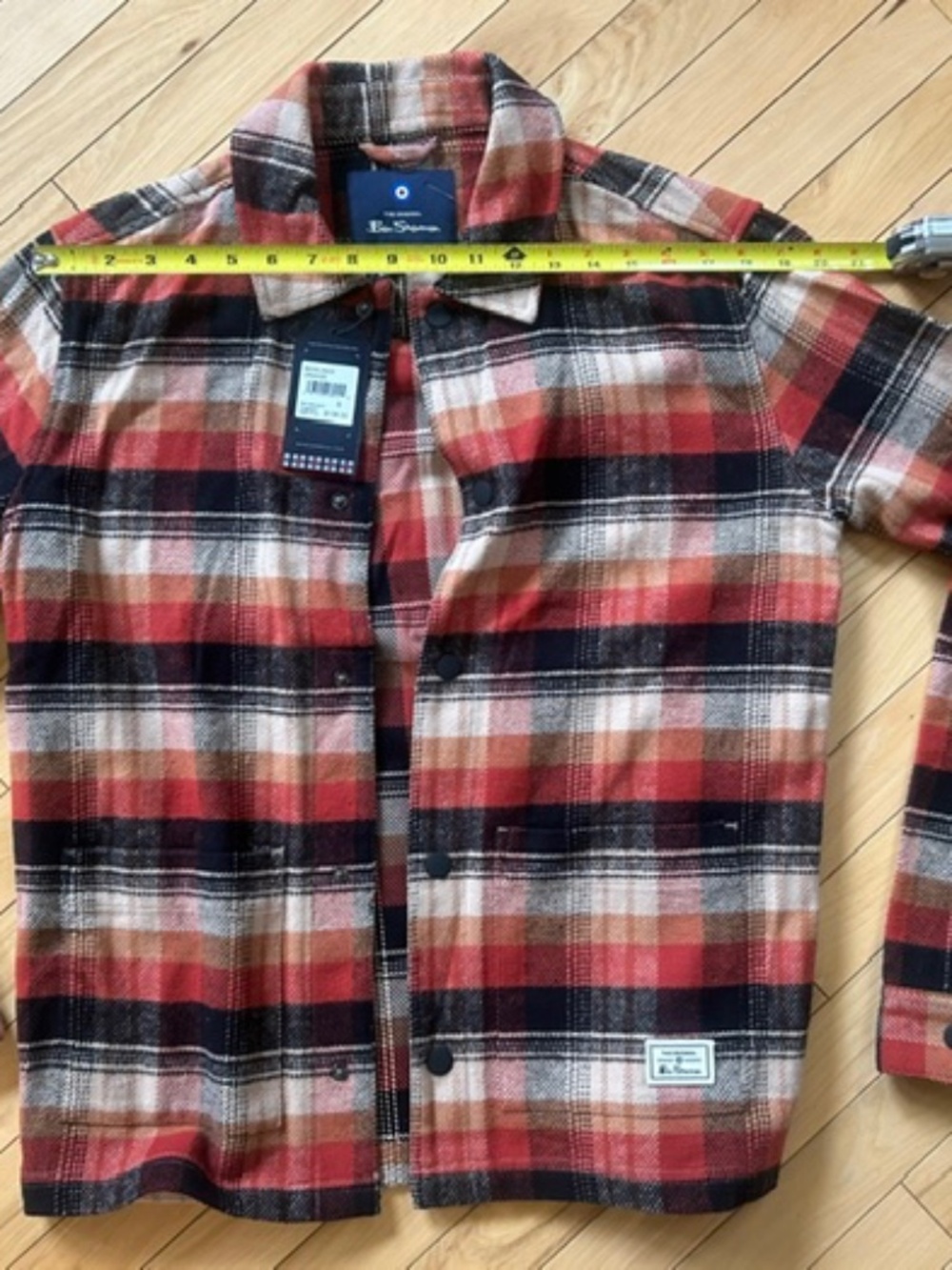 Ben Sherman Flannel Shacket with Pockets and Snaps Mens Small